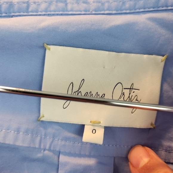 Johanna Ortiz MANLY BLUES COLLARED POPLIN SHIRT size 0 in EUC - Picture 5 of 9